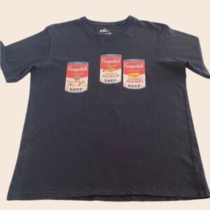 Mens Y2K Uniqlo X Andy Warhol Campbells Soup Graphic Shirt Size Medium